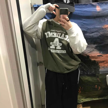 Vintage College Lettering Loose Fit Sweatshirt