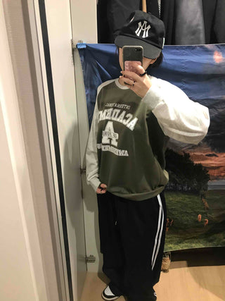 Vintage College Lettering Loose Fit Sweatshirt