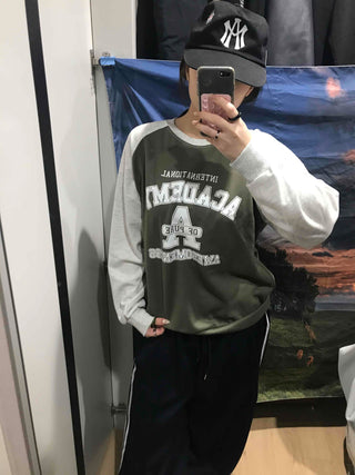 Vintage College Lettering Loose Fit Sweatshirt