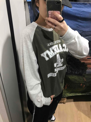 Vintage College Lettering Loose Fit Sweatshirt