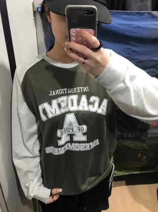 Vintage College Lettering Loose Fit Sweatshirt