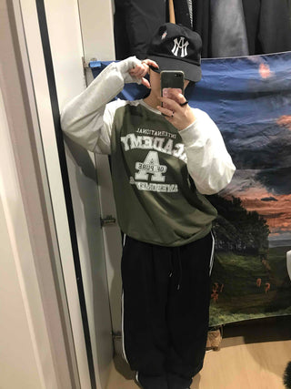 Vintage College Lettering Loose Fit Sweatshirt
