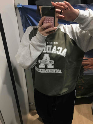 Vintage College Lettering Loose Fit Sweatshirt