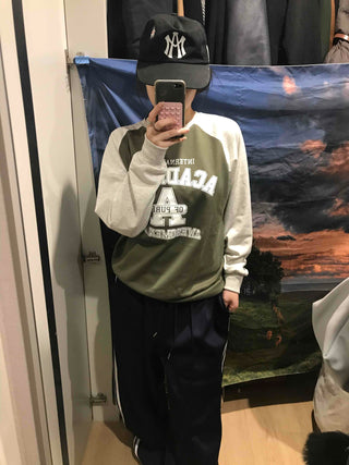 Vintage College Lettering Loose Fit Sweatshirt