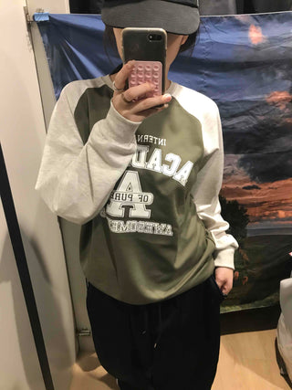 Vintage College Lettering Loose Fit Sweatshirt