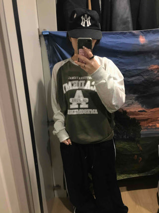 Vintage College Lettering Loose Fit Sweatshirt