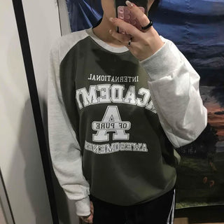 Vintage College Lettering Loose Fit Sweatshirt