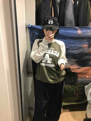 Vintage College Lettering Loose Fit Sweatshirt