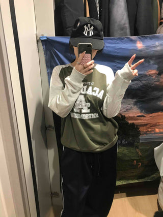 Vintage College Lettering Loose Fit Sweatshirt