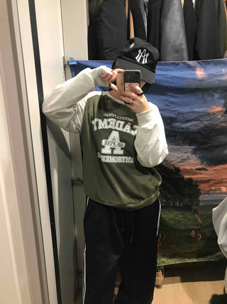 Vintage College Lettering Loose Fit Sweatshirt