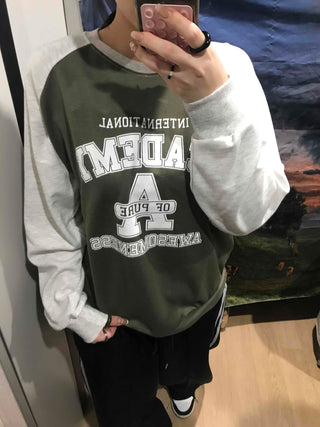 Vintage College Lettering Loose Fit Sweatshirt