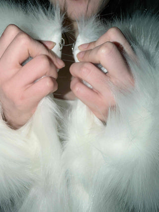 Airy Fluffy Feather Shoulderless Bolero Jacket