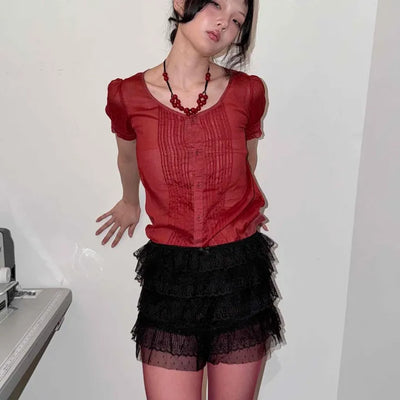 Frill Lace Layered Shorts