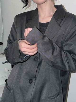 Urban Semi-Overfit Notched Lapel Cropped Jacket