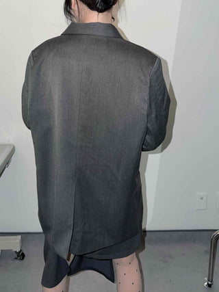 Urban Semi-Overfit Notched Lapel Cropped Jacket