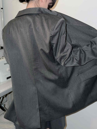 Urban Semi-Overfit Notched Lapel Cropped Jacket