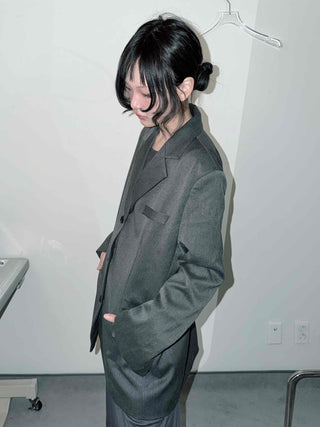 Urban Semi-Overfit Notched Lapel Cropped Jacket