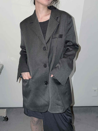 Urban Semi-Overfit Notched Lapel Cropped Jacket
