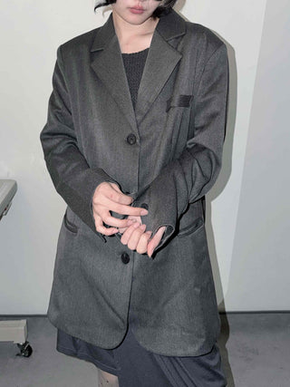Urban Semi-Overfit Notched Lapel Cropped Jacket