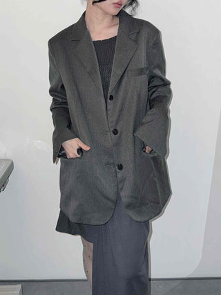 Urban Semi-Overfit Notched Lapel Cropped Jacket