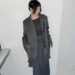 Urban Semi-Overfit Notched Lapel Cropped Jacket