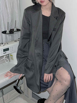 Urban Semi-Overfit Notched Lapel Cropped Jacket