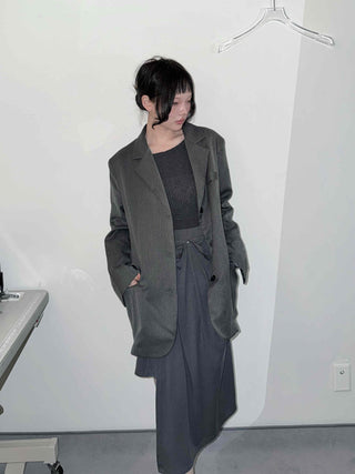 Urban Semi-Overfit Notched Lapel Cropped Jacket