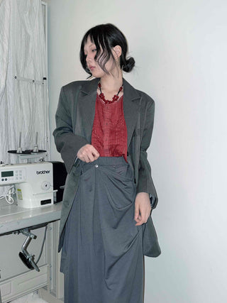 Urban Semi-Overfit Notched Lapel Cropped Jacket