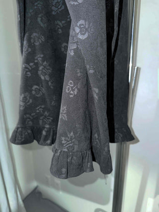 Velvet Flower Pattern Mermaid Midi Skirt