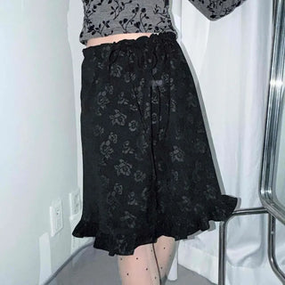 Velvet Flower Pattern Mermaid Midi Skirt