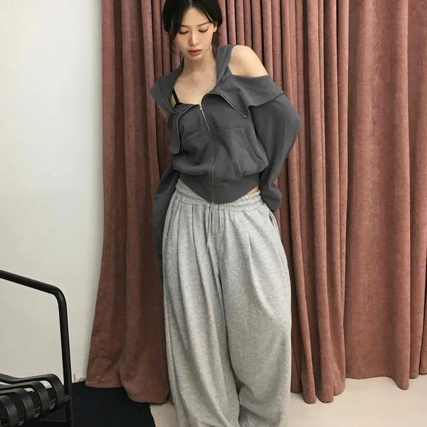 Cotton Balloon Fit Wide Elastic Waist Training Pants