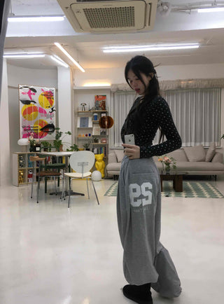 Cotton Balloon Fit Wide Elastic Waist Training Pants