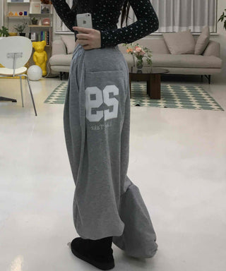 Cotton Balloon Fit Wide Elastic Waist Training Pants