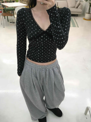 Cotton Balloon Fit Wide Elastic Waist Training Pants