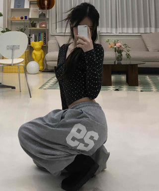 Cotton Balloon Fit Wide Elastic Waist Training Pants