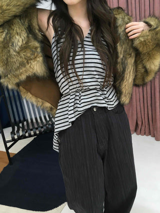 Chic Eco Fur Hooded Long Loose Fit Jacket