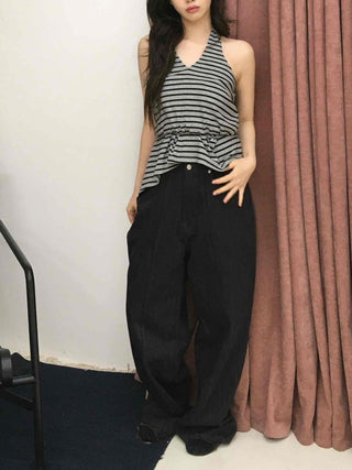 Basic Simple Elastic Waist Loose Fit Training Pants