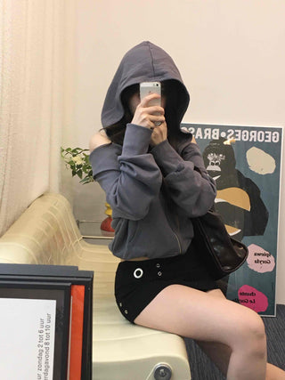 Simple Basic Rolling Mid-Hip Mini Skirt