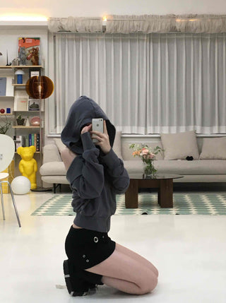 Simple Basic Rolling Mid-Hip Mini Skirt