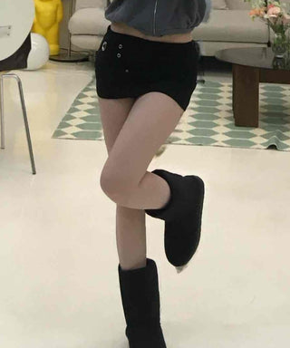 Simple Basic Rolling Mid-Hip Mini Skirt