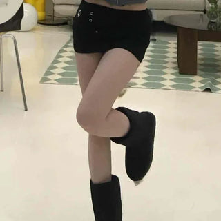 Simple Basic Rolling Mid-Hip Mini Skirt