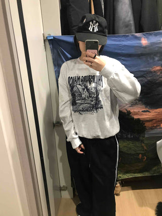 Vintage Graphic Print Oversized Sweatshirt