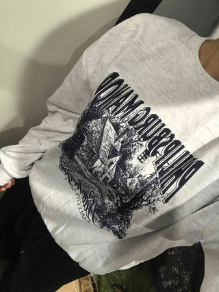 Vintage Graphic Print Oversized Sweatshirt