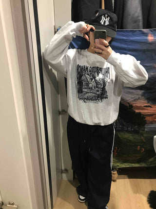 Vintage Graphic Print Oversized Sweatshirt