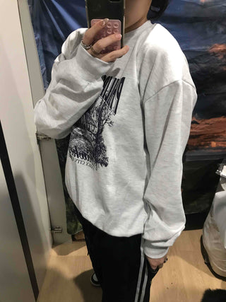 Vintage Graphic Print Oversized Sweatshirt