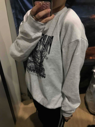 Vintage Graphic Print Oversized Sweatshirt