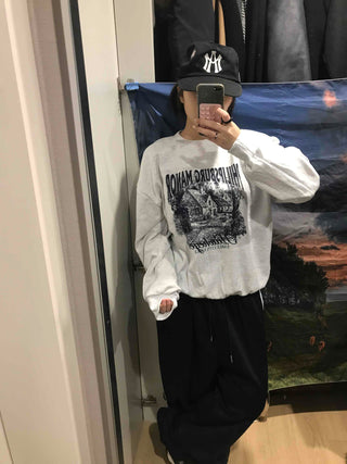 Vintage Graphic Print Oversized Sweatshirt