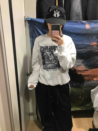 Vintage Graphic Print Oversized Sweatshirt