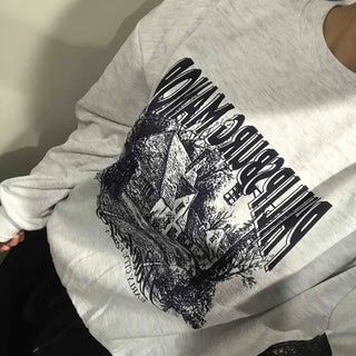 Vintage Graphic Print Oversized Sweatshirt