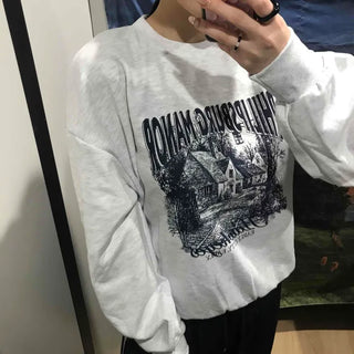 Vintage Graphic Print Oversized Sweatshirt